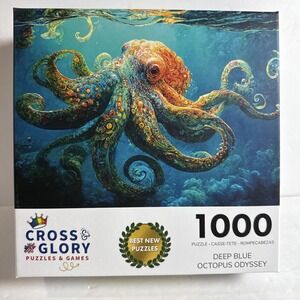 Deep Blue octopus Odyssey 1000 Pc Jigsaw Puzzle, Brand